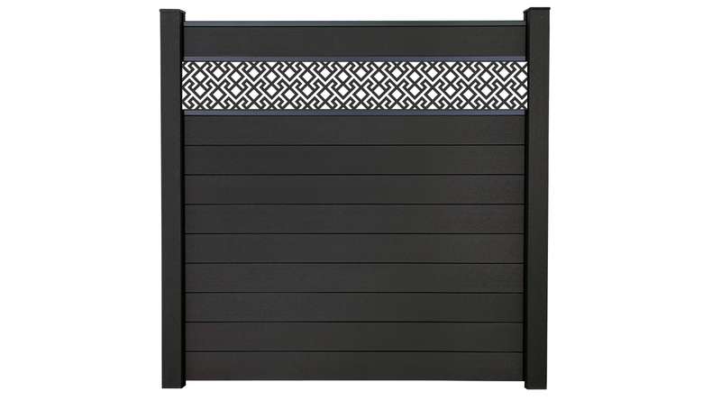 planeo Gardence Strong - BPC plug-in fence Abstract anthracite grey 180 x 180 cm