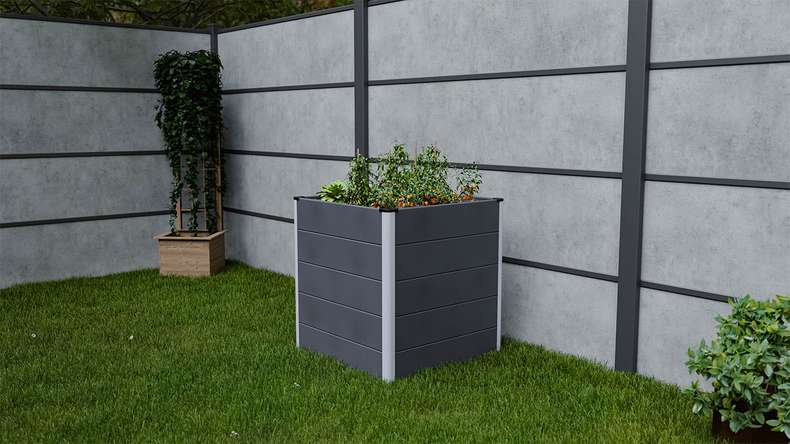 planeo BPC raised bed Cube - anthracite | DB703 70 x 70 x 75 cm