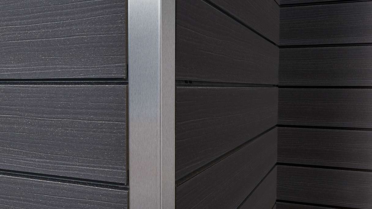 planeo Fassado - WPC rhombus strip facade cladding Prime basalt grey