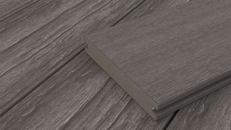planeo ANTIKWoodline – WPC CoEx-coated solid decking board – Dark Grey 3m – rustic/smooth brushed