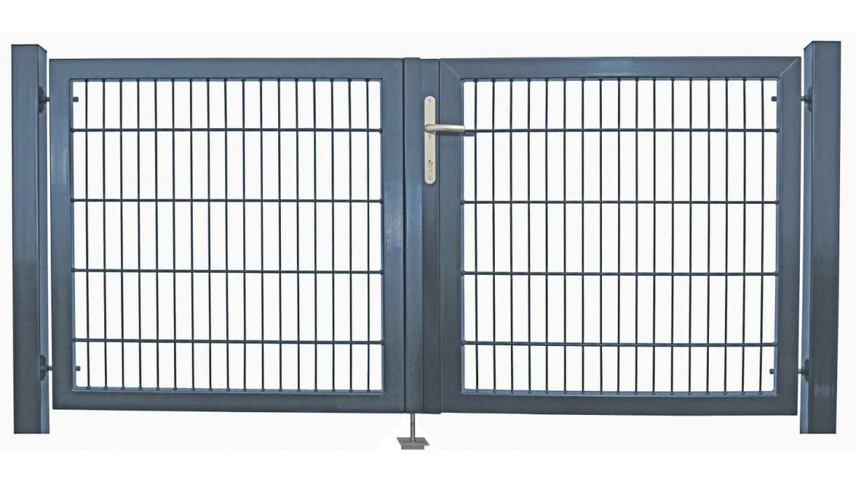 Universal door medium 2-leaf anthracite H 800 x W 3158 mm incl. gateposts