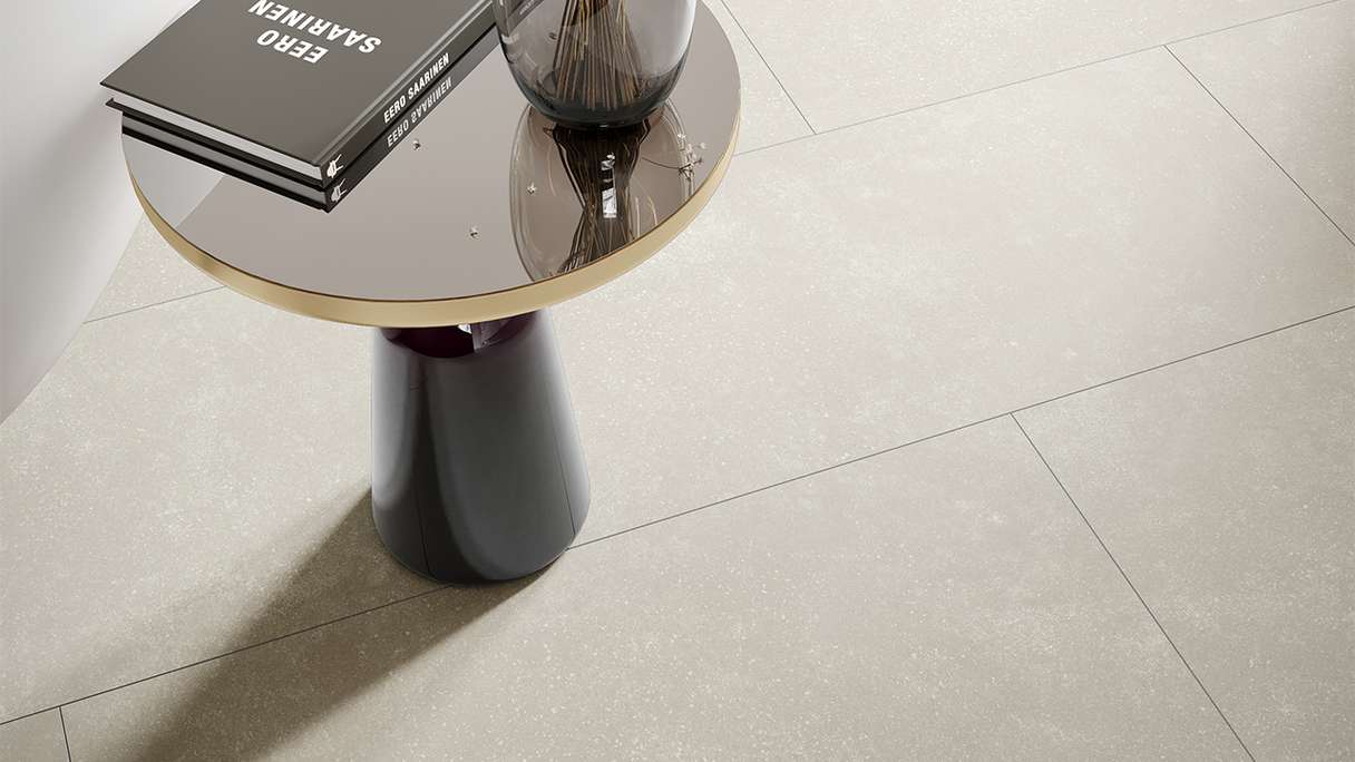 planeo Rigid click vinyl - Stone Crema | Impact sound insulation integrated (100P3010)