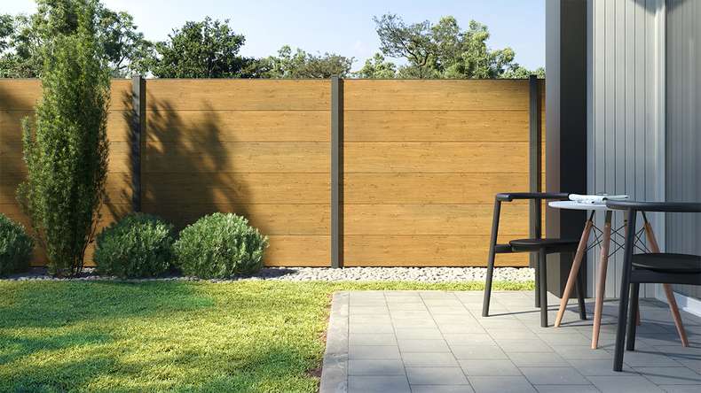 planeo Basic - PVC-Push-Pin Fence Square Natural Oak