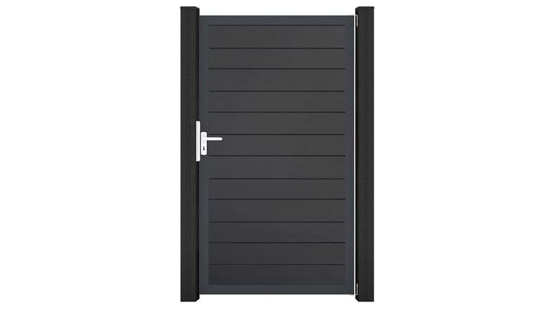 planeo Gardence Simply Small - PVC universal door anthracite with aluminium frame in anthracite | DB703 100 x 180 cm