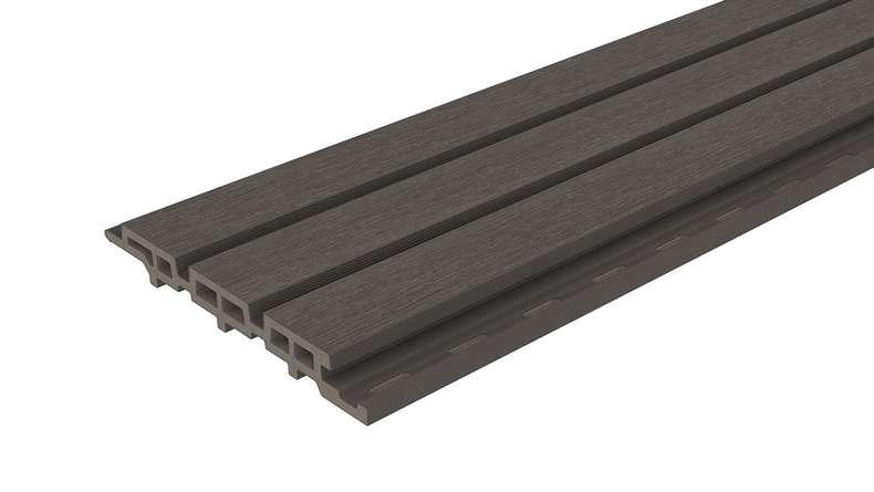 planeo DesignPro – WPC cladding, dark grey, 2900 x 175 mm