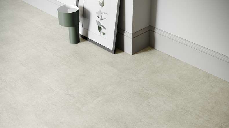 planeo Rigid Click Vinyl - SolutionX 2in1 Concrete Grey Light | Impact sound insulation integrated (ECF-0099)