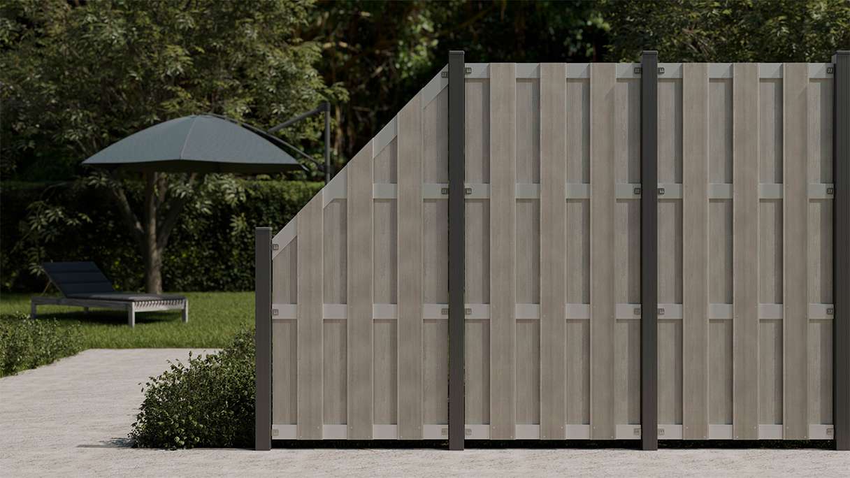 planeo prefabricated fence - upright Bi-Color Sand 84.3 x 180cm