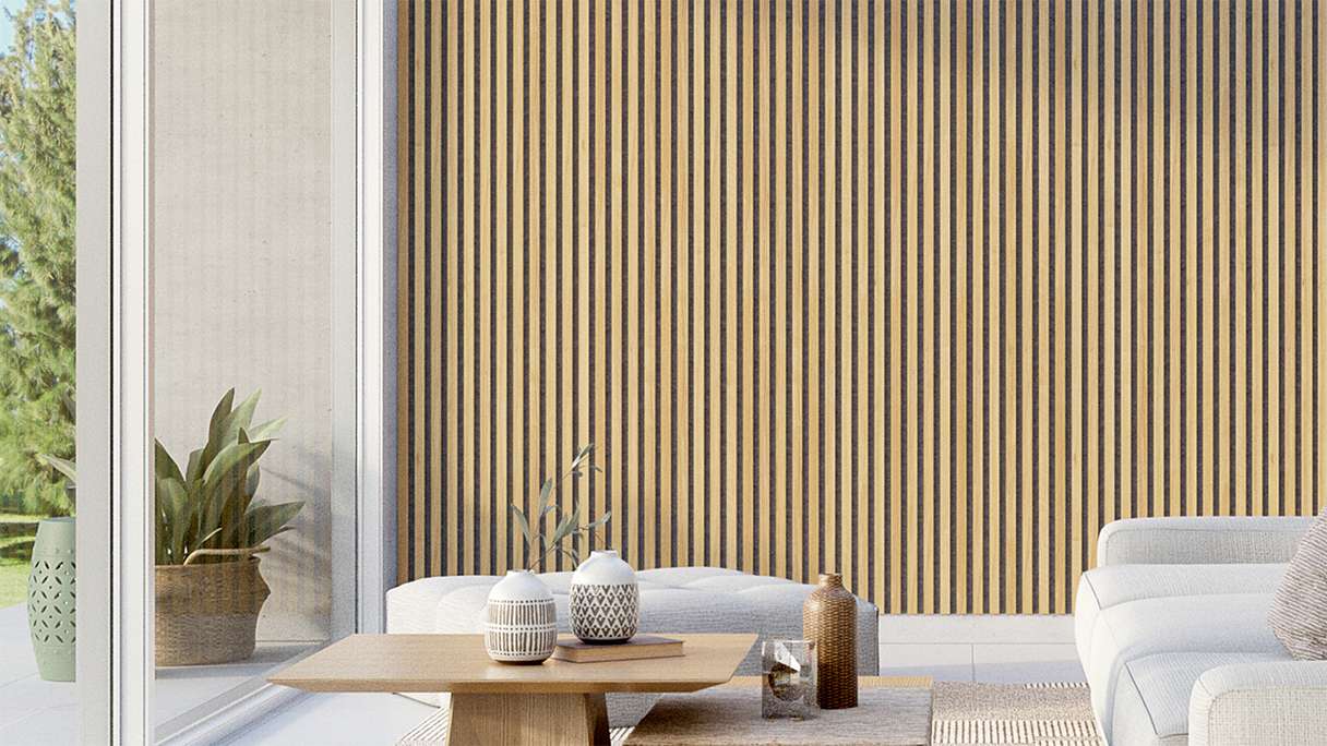 Skaben acoustic panels SilentWall Pro - light brown oak - 250 x 60 cm