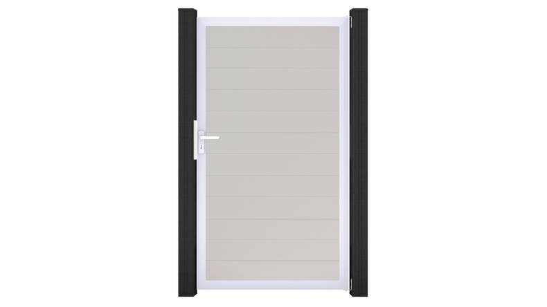planeo Gardence Simply Small - PVC universal door white with aluminium frame in silver | EV1 100 x 180 cm