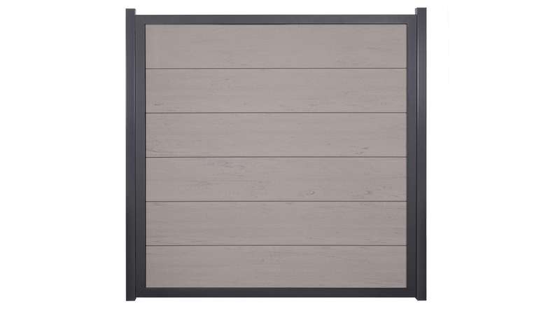 planeo Viento - garden fence square Bi-Color Sand with aluminium frame in anthracite