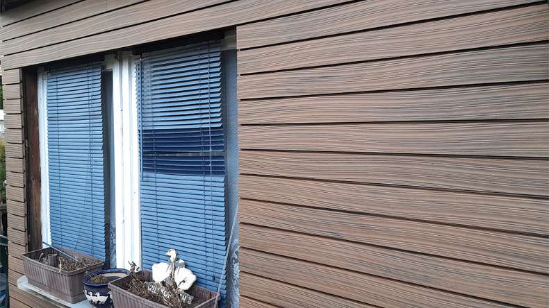 planeo Fassado - WPC Rhombus moulding facade cladding brown