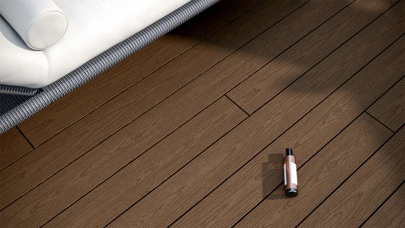 planeo CoEXWood WPC solid coated decking board - Light brown/Dark brown 3m structured