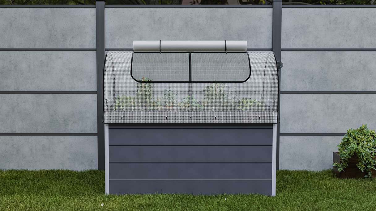 planeo Raised Bed Top Net PE - White 149.9 x 69.4 x 62 cm