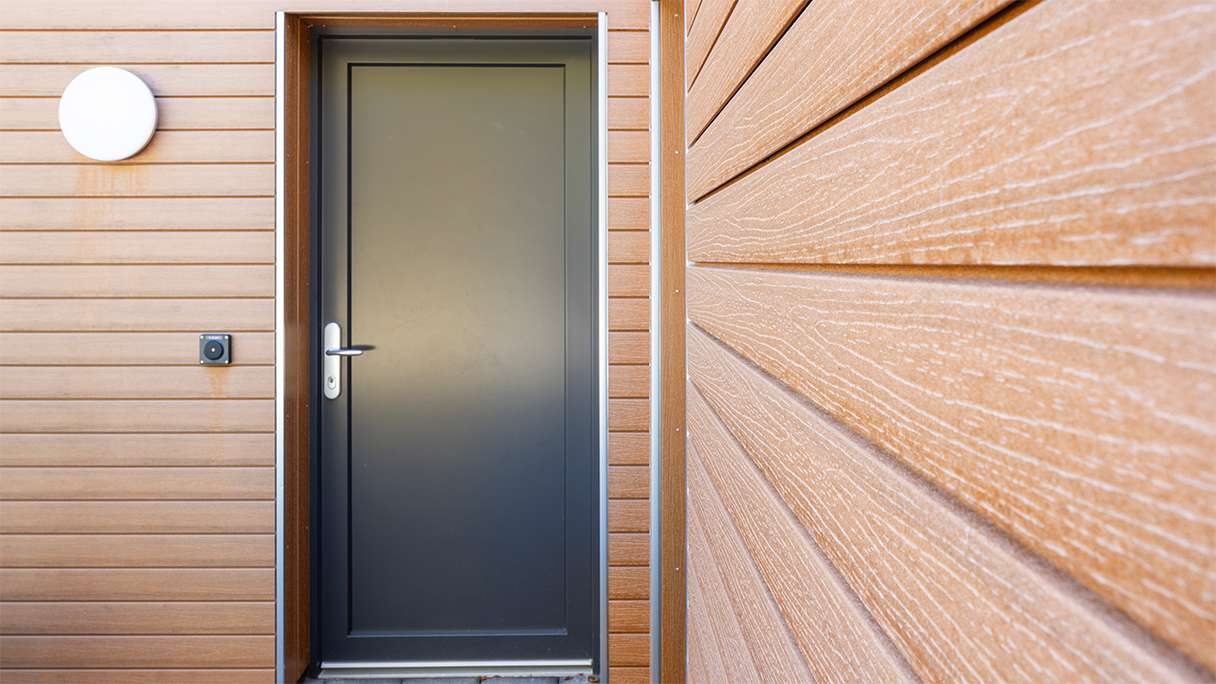 planeo Fassado - WPC rhombus strip facade cladding Prime amber brown