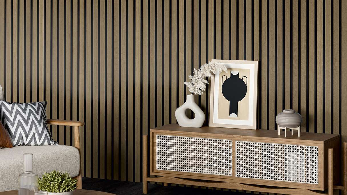 Skaben acoustic panels SilentWall Comfort - Rustic oak - 250 x 30 cm