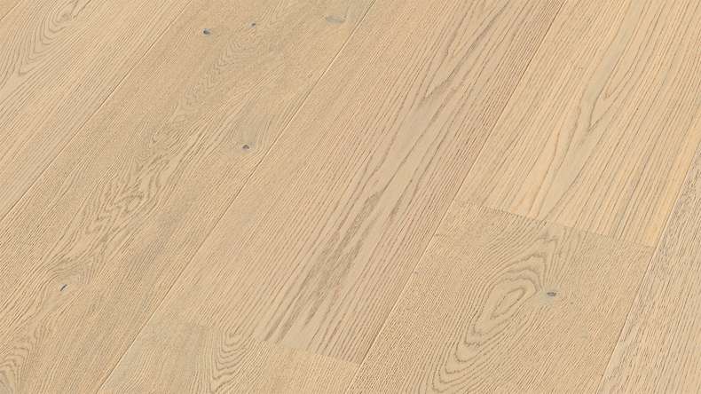 MEISTER Lindura wood flooring HD 400 - 20228 Oak vivid milk cream ultra matt lacquered 2200 x 270 x 11 mm (500214-2200270-20228)