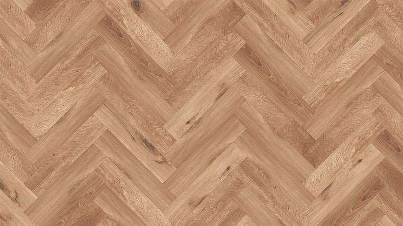 planeo Rigid Klick Vinyl - SolutionX 2in1 Herringbone Oak Natural Rustic | Impact sound insulation integrated (ECF-HB-0755)
