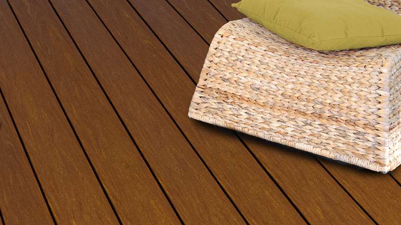 planeo WPC - decking board solid walnut 5.20m - grooved