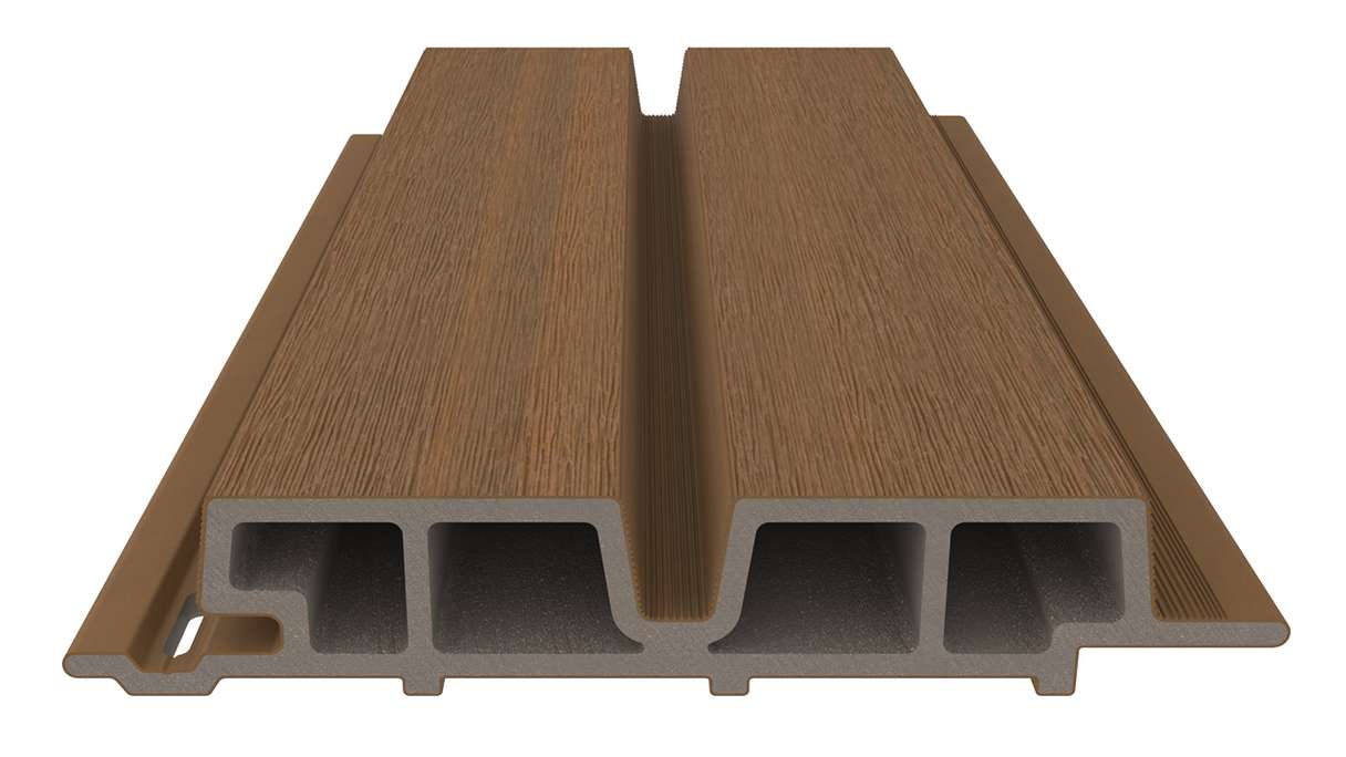 planeo LINEA Wide – WPC CoEx cladding, Burma Teak, 2900 x 181 mm