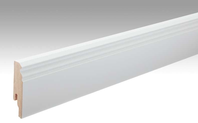 MEISTER skirting boards Uni white glossy DF 324 - 2380 x 80 x 18 mm (200001-2380-00324)