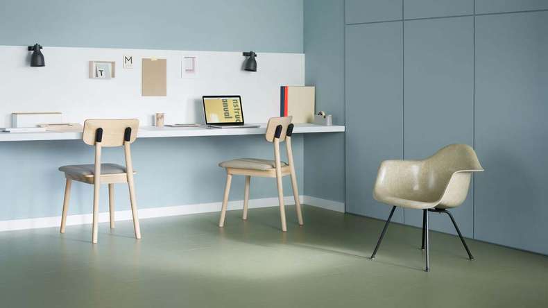 planeo click linoleum flooring Linoklick - Rosemary green - 333355