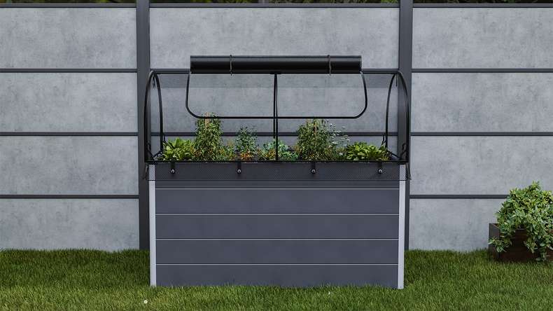 planeo Raised Bed Top Net - Black 149.9 x 69.4 x 62 cm