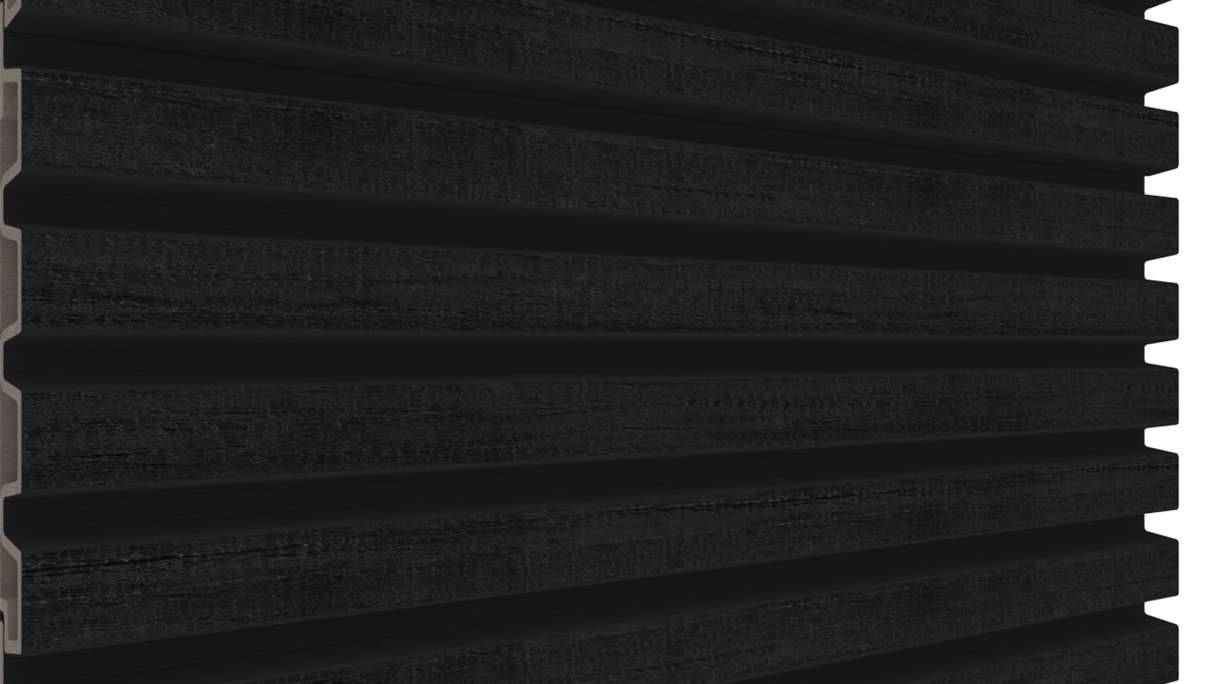 planeo LINEA Slim – WPC CoEx cladding, black, 2900 x 215 mm