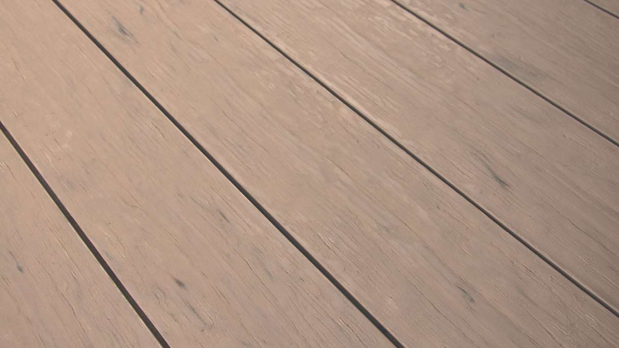 planeo TitanWood - solid plank 4m brown-grey antique aged/brushed