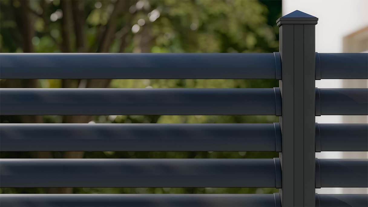 planeo Gardence Metallic Ellipse - Aluminium Garden Fence Square Anthracite | DB703