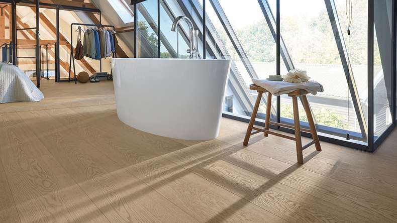 MEISTER Lindura wood flooring HD 400 - 20224 Oak natural sand grey ultra matt lacquered 2200 x 270 x 11 mm (500214-2200270-20224)