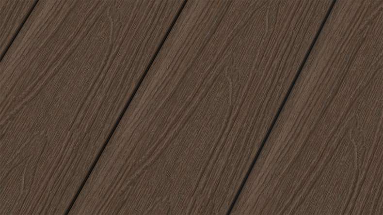planeo MAXLine Nature - WPC CoEx coated XL decking board hollow chamber - Ipe Brown 3m textured/smooth brushed
