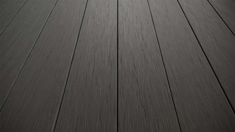 planeo AntikWood WPC decking board solid - Anthracite grey 3.6m antique aged