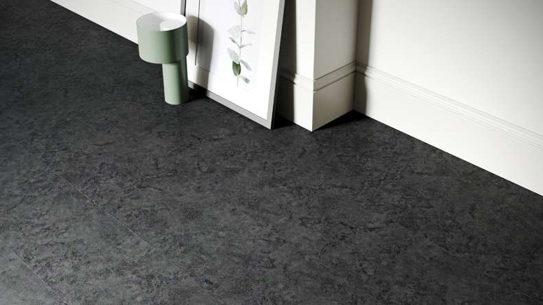 planeo Rigid Click Vinyl - SolutionX 2in1 Anthracite | Impact sound insulation integrated (ECF-0026)