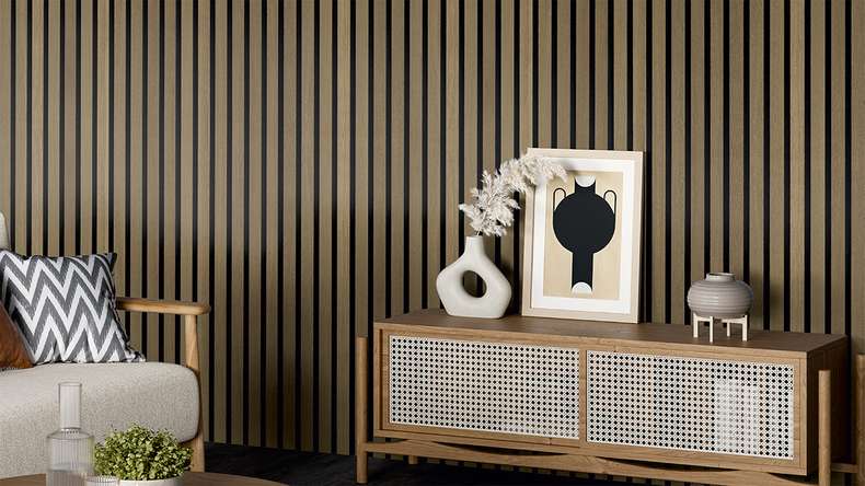Skaben acoustic panels SilentWall Comfort Light - Rustic oak - 250 x 30 cm