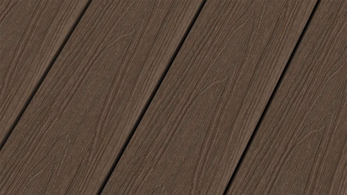 planeo WOODLine Nature - WPC CoEx coated decking board hollow chamber - Ipe Brown 3m textured/smooth brushed
