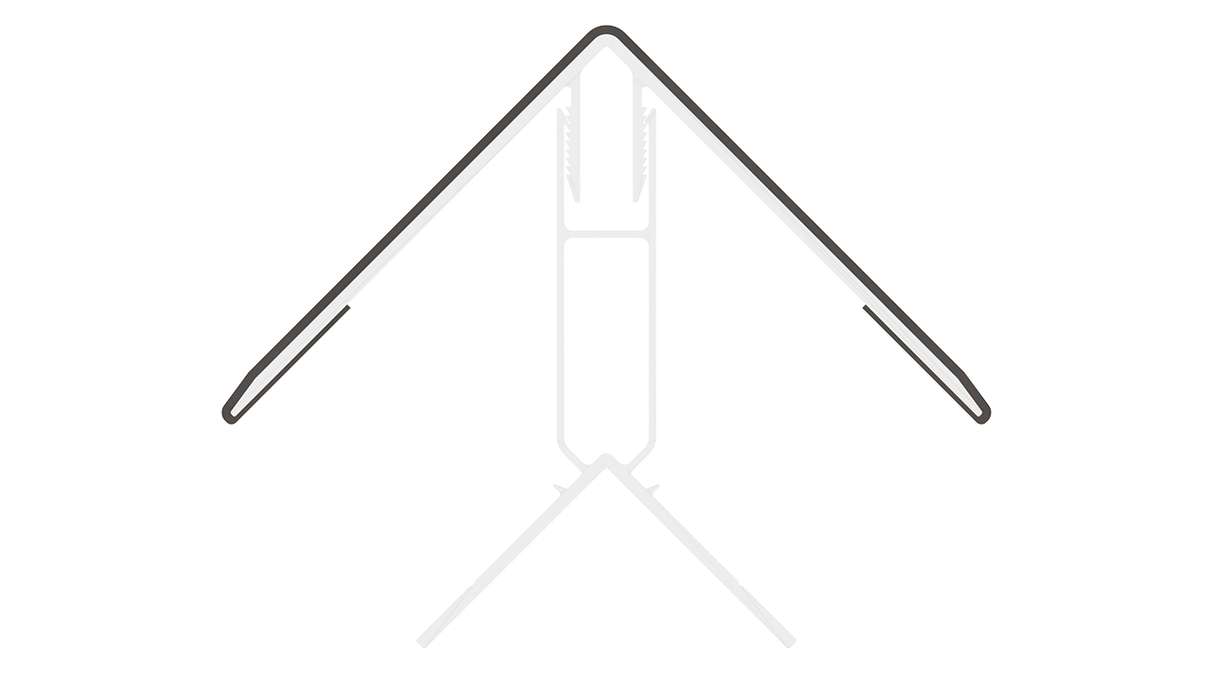 planeo LINEA – Aluminium CoEx external corner profile, dark grey, 3000 x 66 x 66 mm