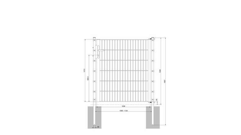 Universal door light 1-leaf anthracite H 1200 x W 1090 mm incl. gateposts