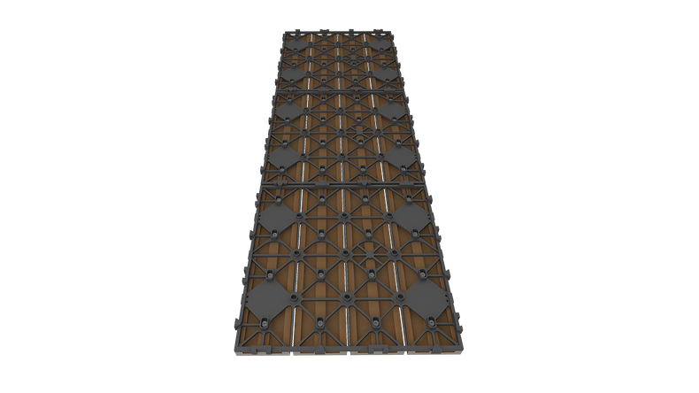 planeo WPC-CoEx decking tile, Burma Teak, 90 x 30 cm