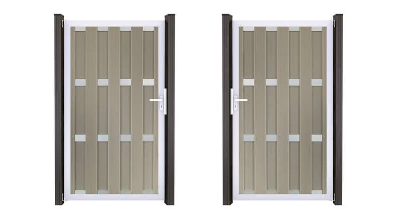 planeo Gardence Premade – BPC Gate, BiColor Sand, 100 x 180 x 4 cm – Silver aluminium frame