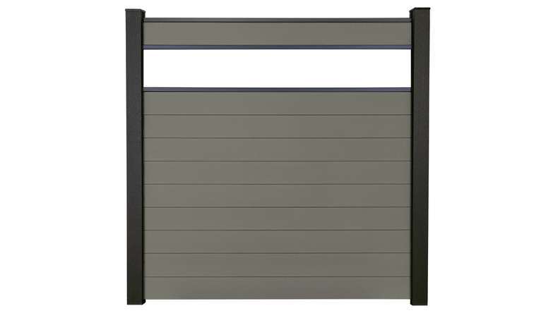 planeo Gardence Strong - BPC plug-in fence glass satin grey 180 x 180 cm
