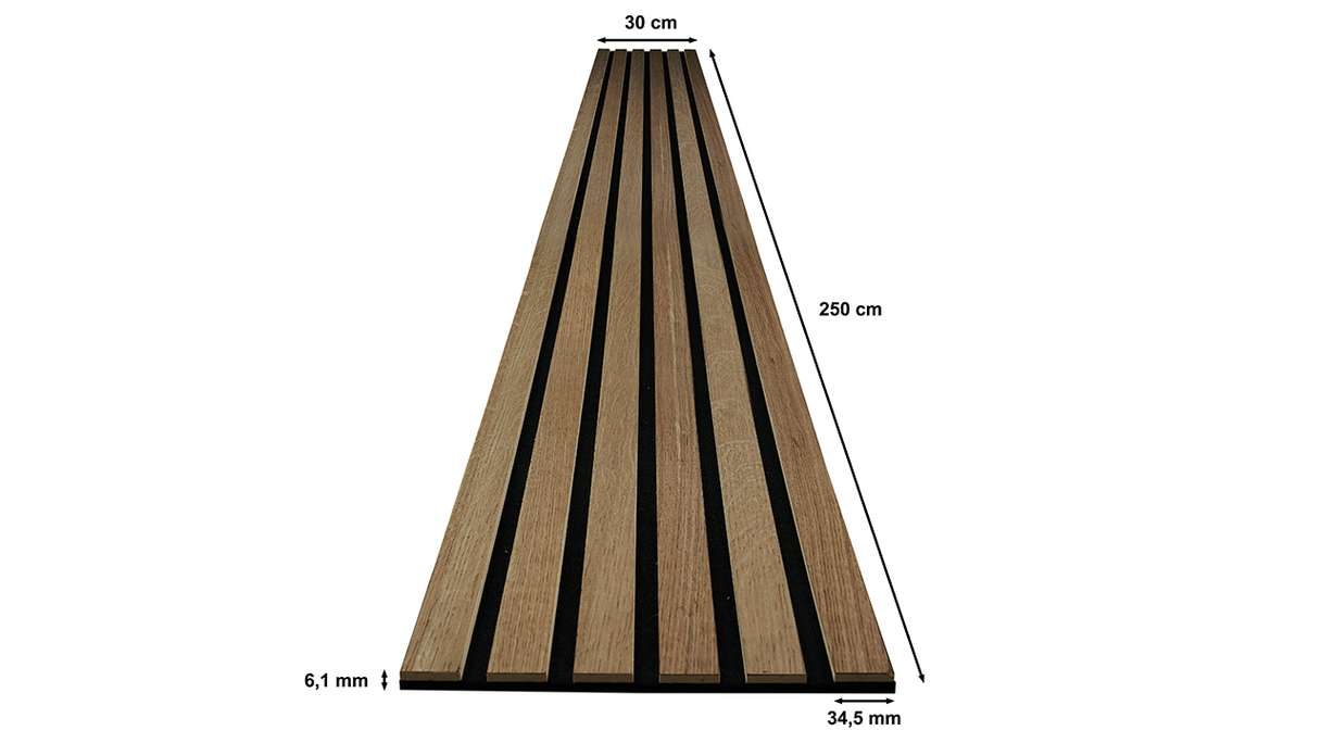 Skaben acoustic panels SilentWall Comfort Light - Rustic oak - 250 x 30 cm