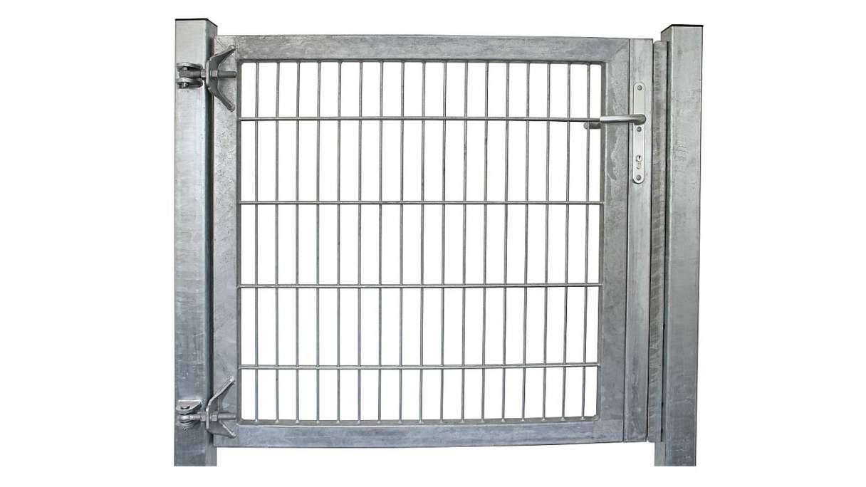 Universal door heavy 1-leaf hot-dip galvanised H 2000 x W 2125 mm incl. gateposts