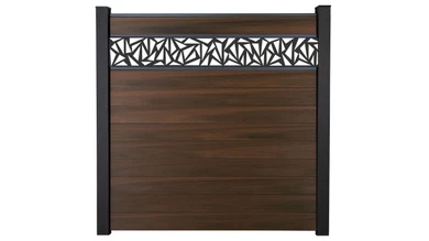 planeo Gardence Strong - BPC plug-in fence Triangle walnut co-ex 180 x 180 cm