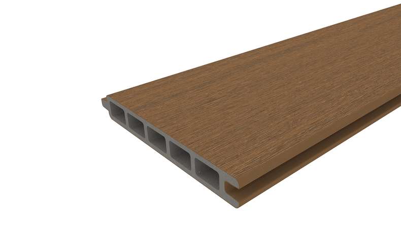 planeo INFINITY - WPC CoEx plug-in fence Burma Teak 176 x 183 cm