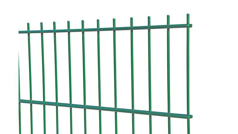 Double-rod fence heavy 8/6/8 - width 2510 mm RAL 6005 Moss green