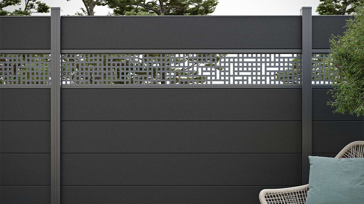 planeo Solid Grande - plug-in fence standard anthracite grey