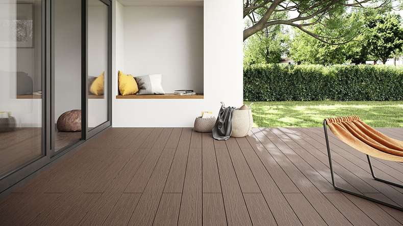 planeo TitanWood - solid plank wood structure dark brown