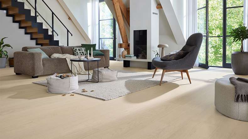 MEISTER Lindura wood flooring HD 400 - 20229 Oak natural pearl white ultra matt lacquered 2200 x 270 x 11 mm (500214-2200270-20229)
