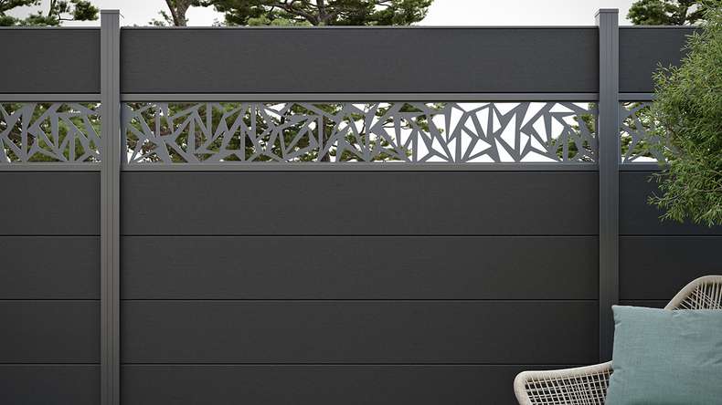 planeo Solid Grande - plug-in fence standard anthracite grey