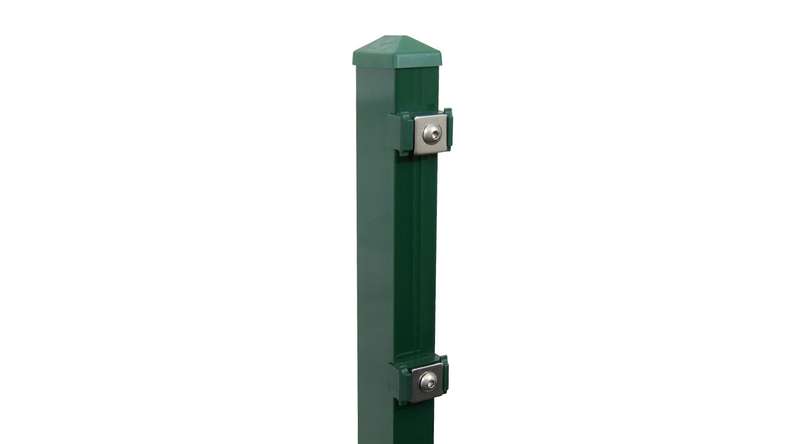 Fence post type P moss green for double bar fence - fence height 2030 mm